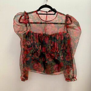 Zara: Sheer Blouse - Floral